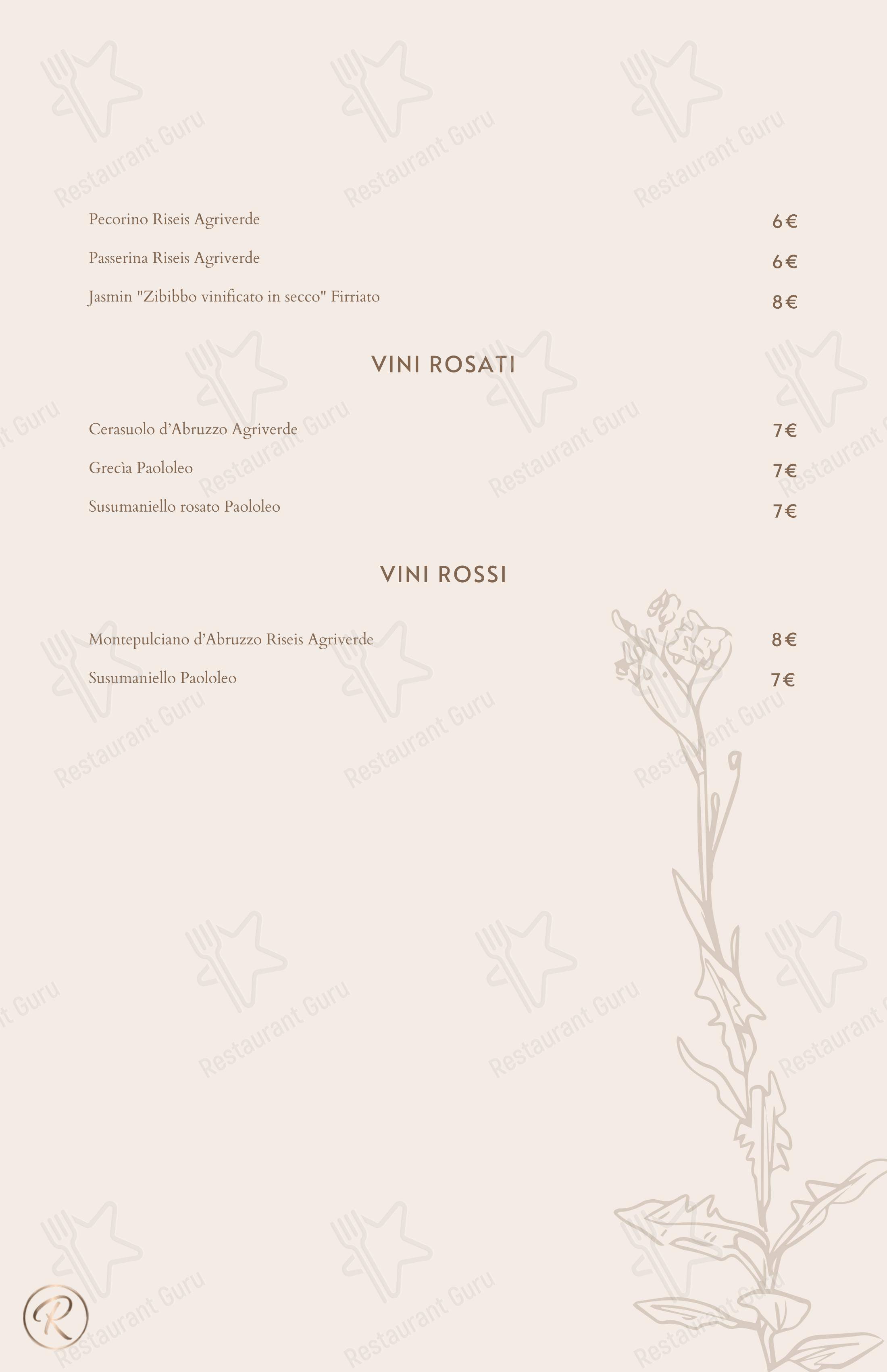 菜单 ресторана Green Reserva - Restaurant & Pizzeria в Риме