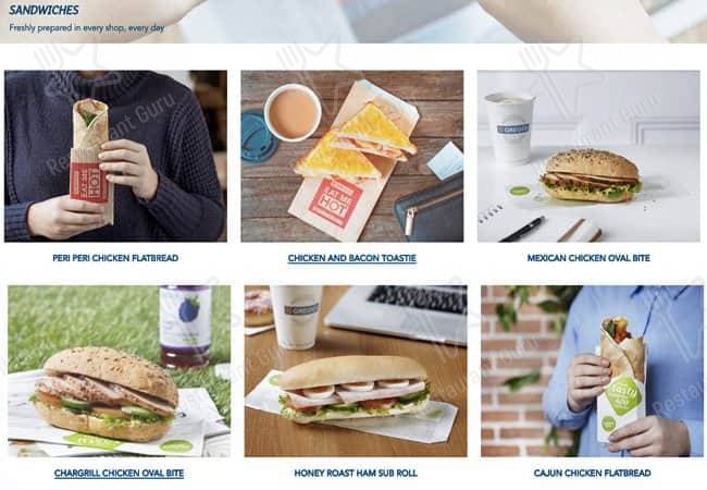 Greggs меню
