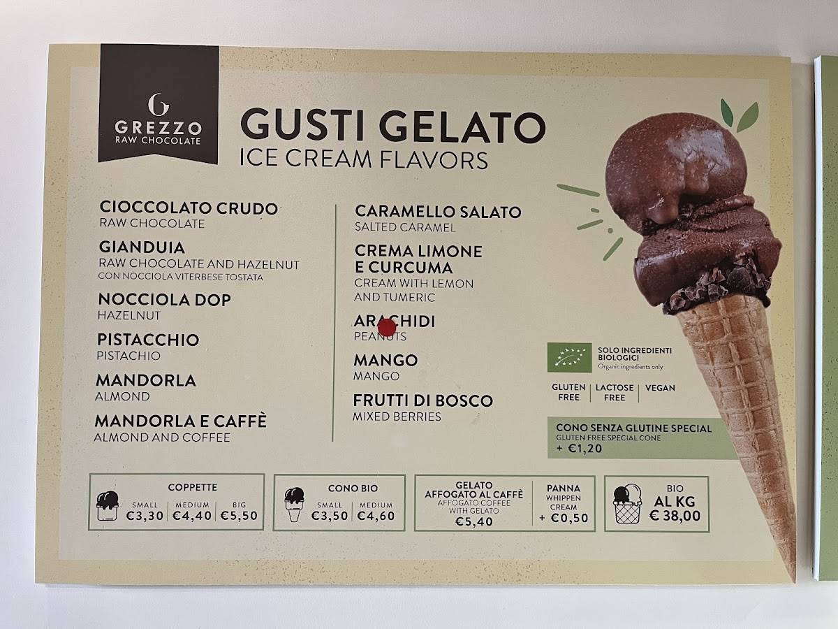 Grezzo Raw Chocolate - Piazza Mattei меню