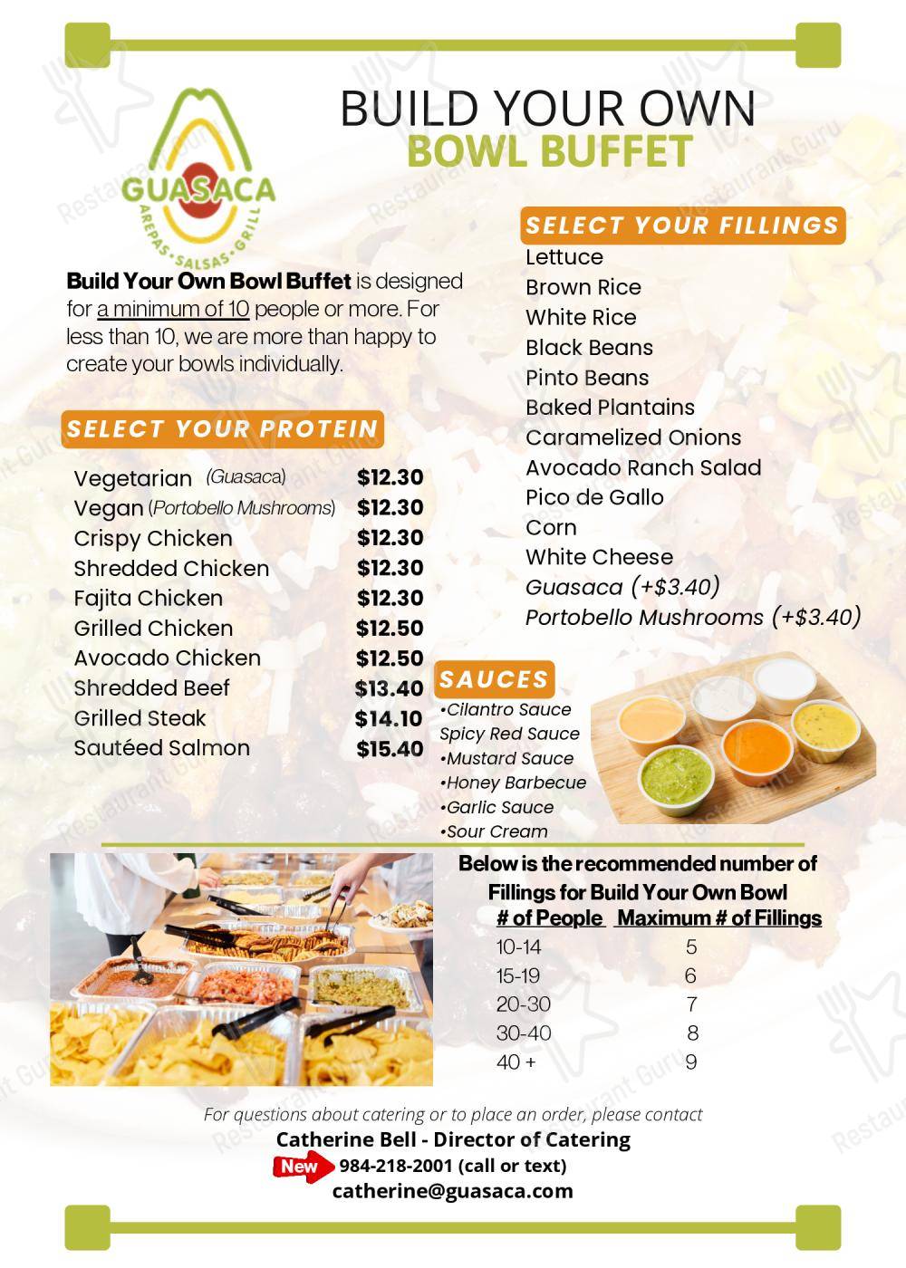 Guasaca South American Grill - Lake Boone в Ролях - Меню