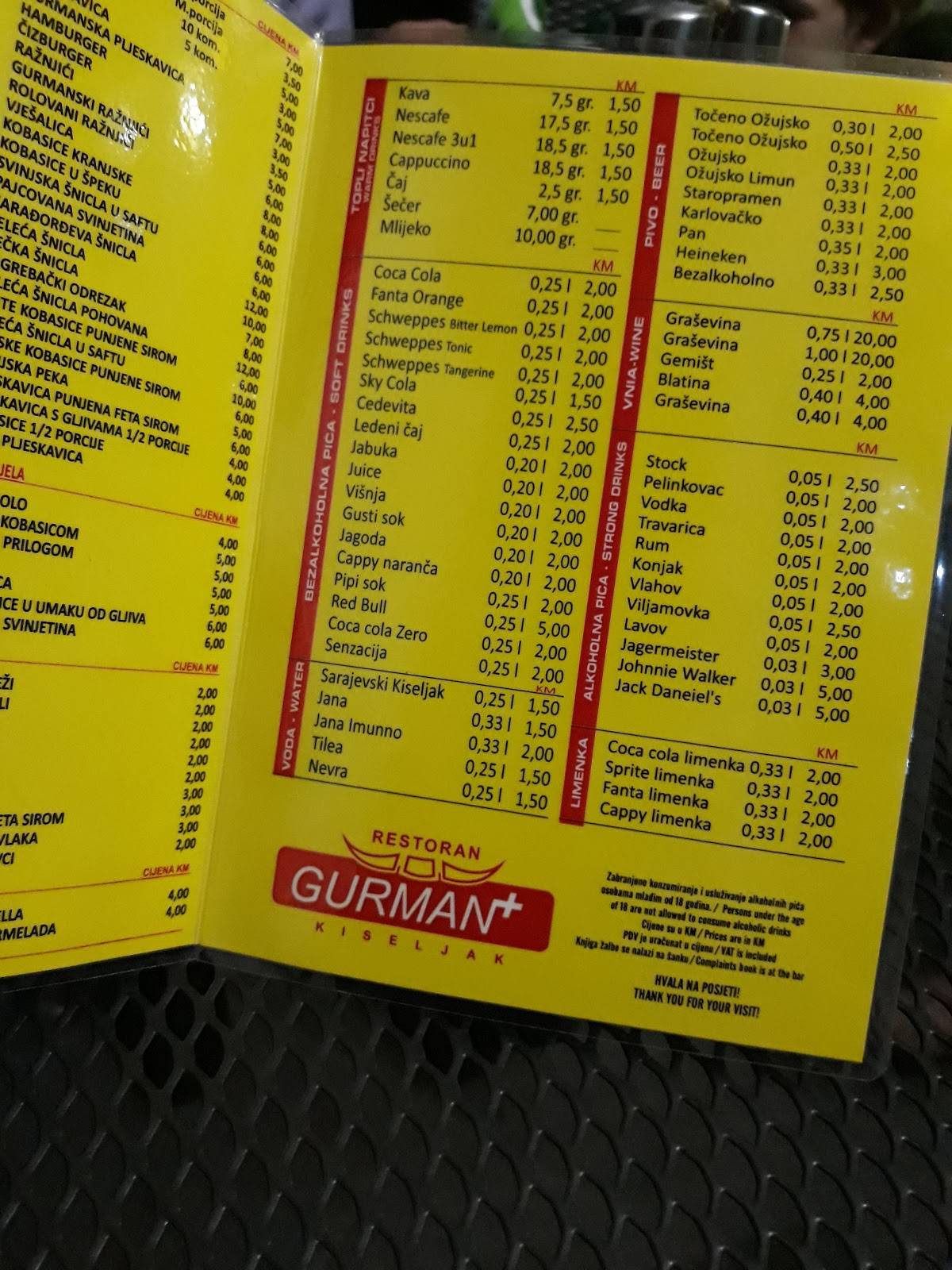 Gurman меню