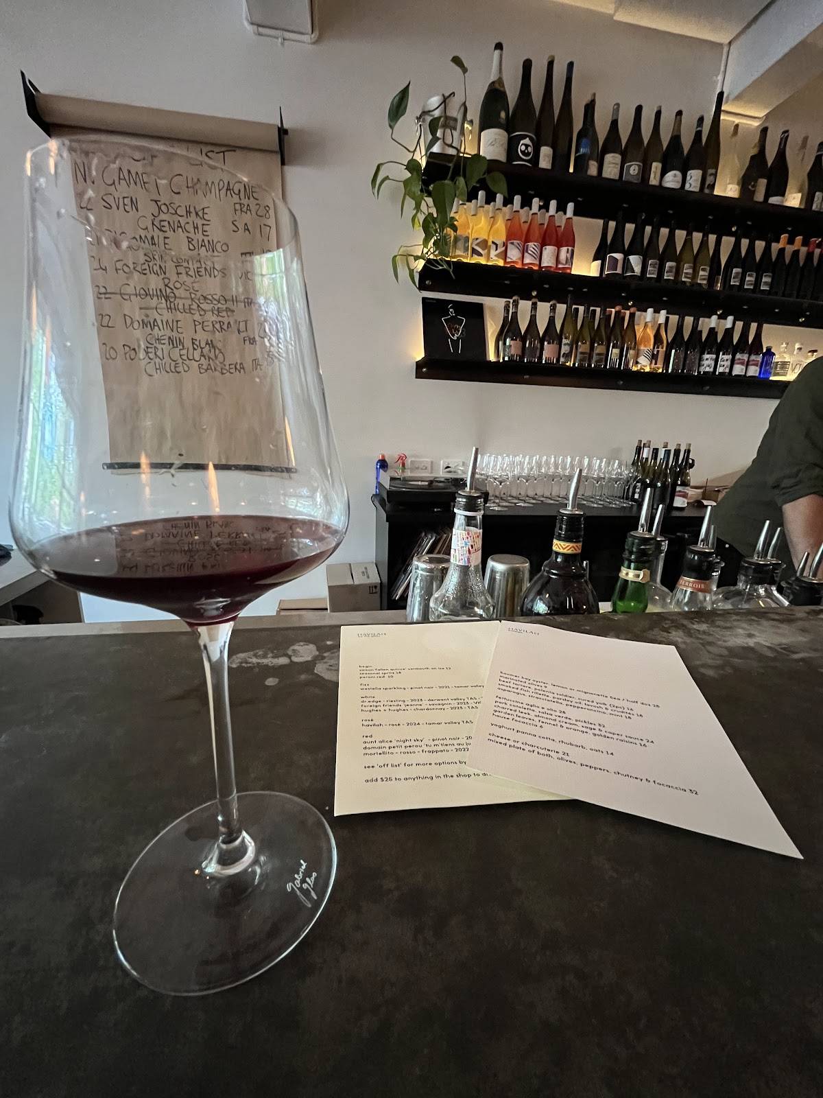 HAVILAH WINE меню