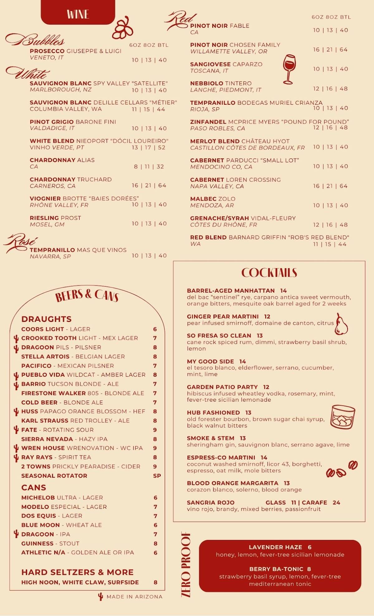 HUB Restaurant & Ice Creamery меню