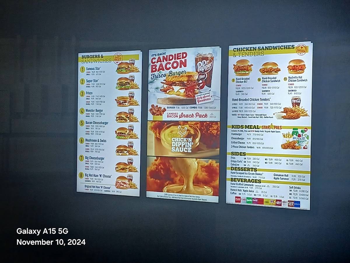 Hardee's меню
