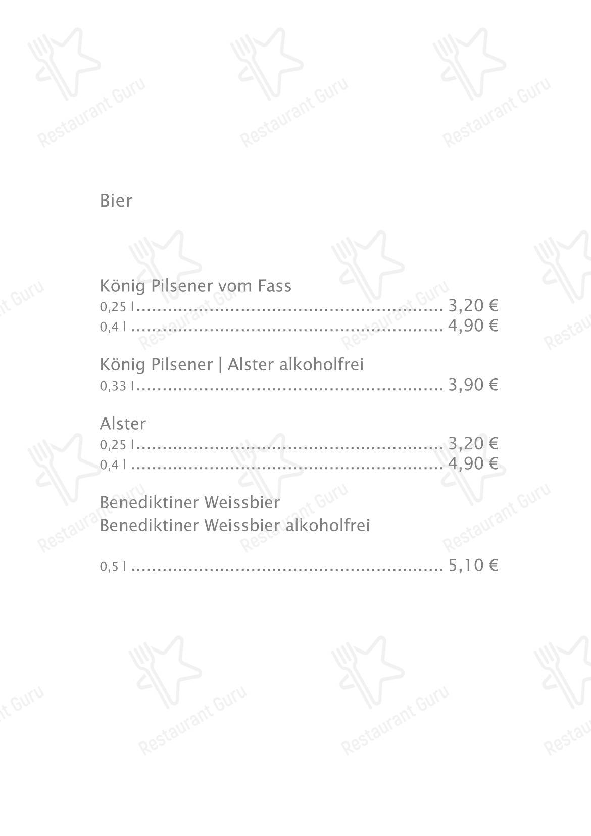 Меню кафе Henri's в Эмдене