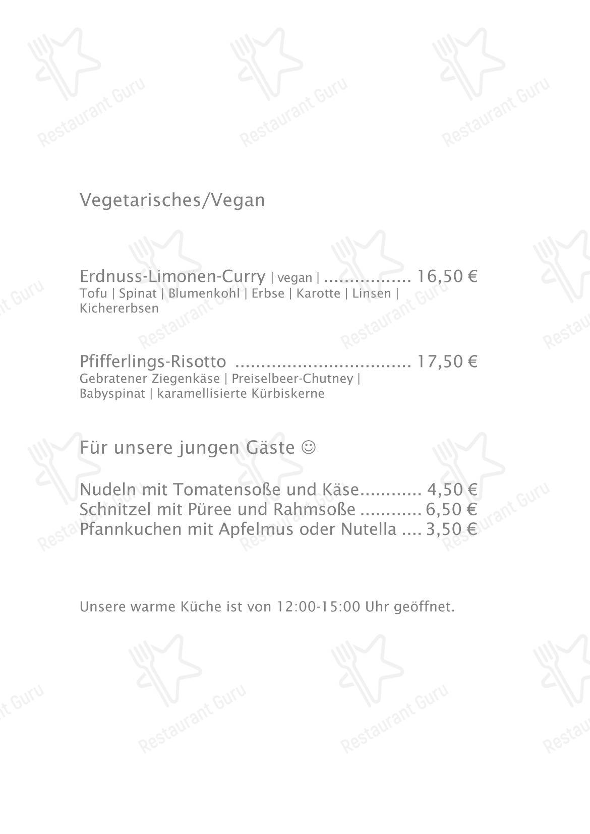 Меню кафе Henri's в Эмдене