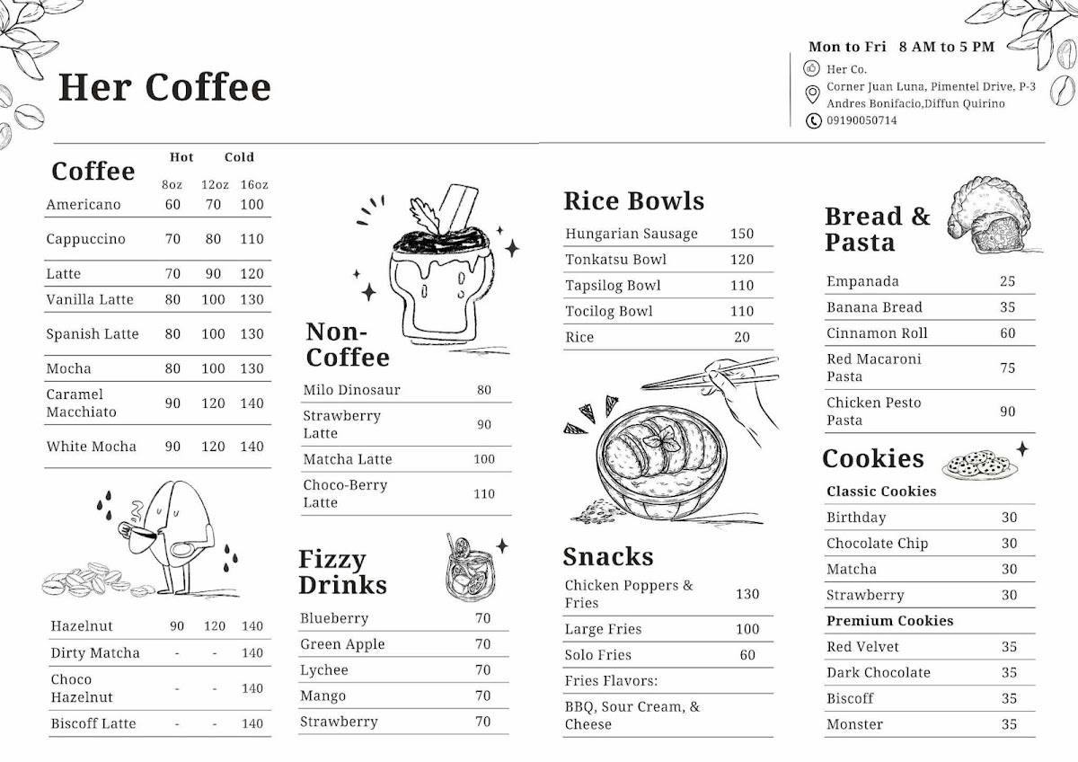 Her Coffee меню