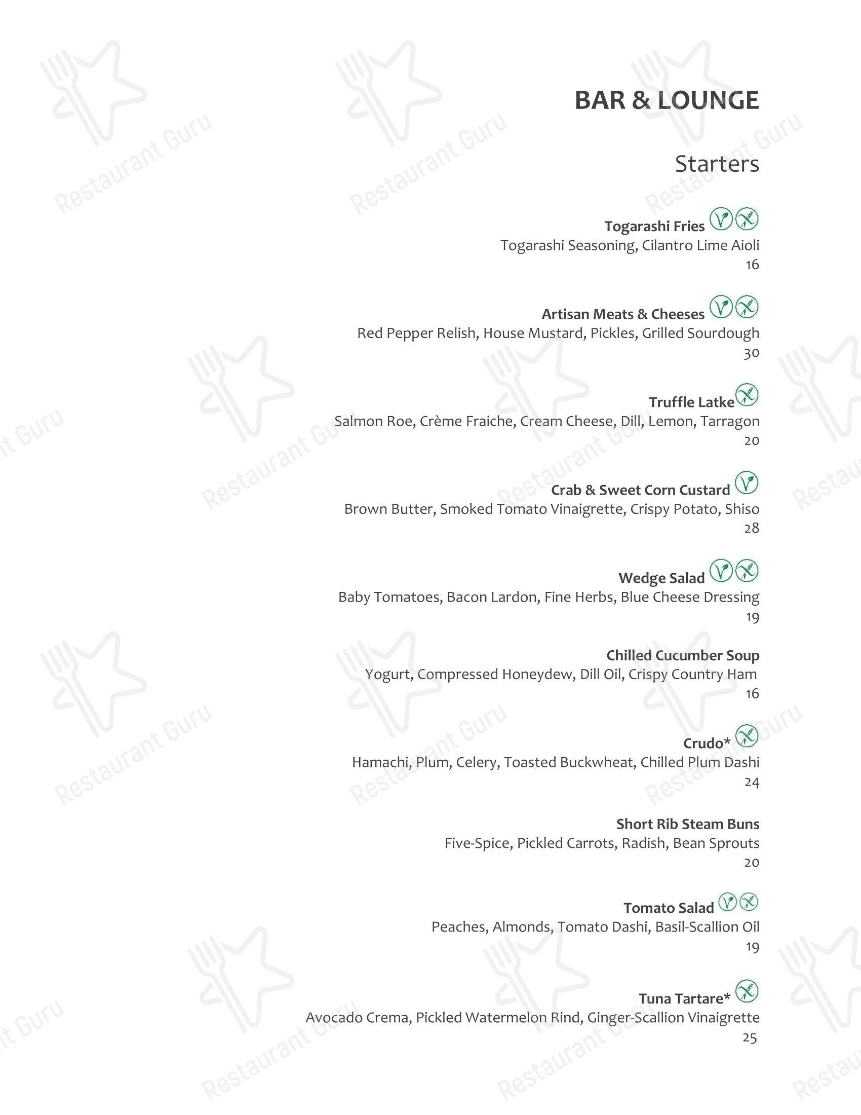 Buffet Menu ресторана Herons в Кэри