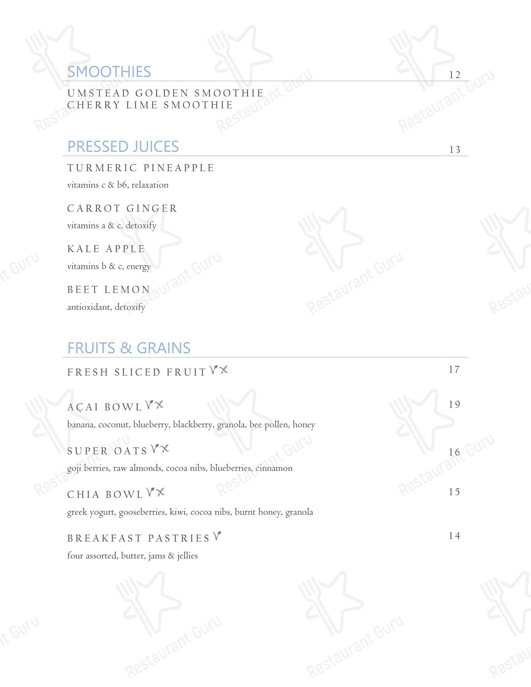 Bar Grill Menu ресторана Herons