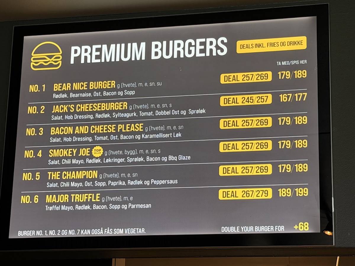 House of Burger Sortland меню