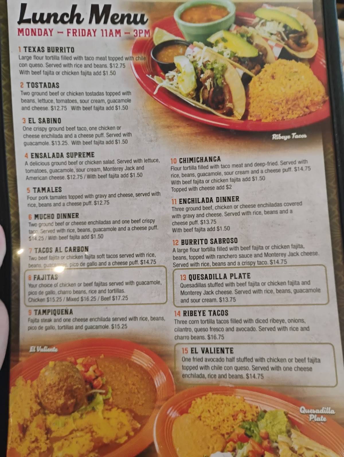 Mi Rancho Humble меню
