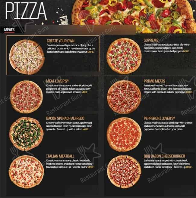 Pizza Hut меню