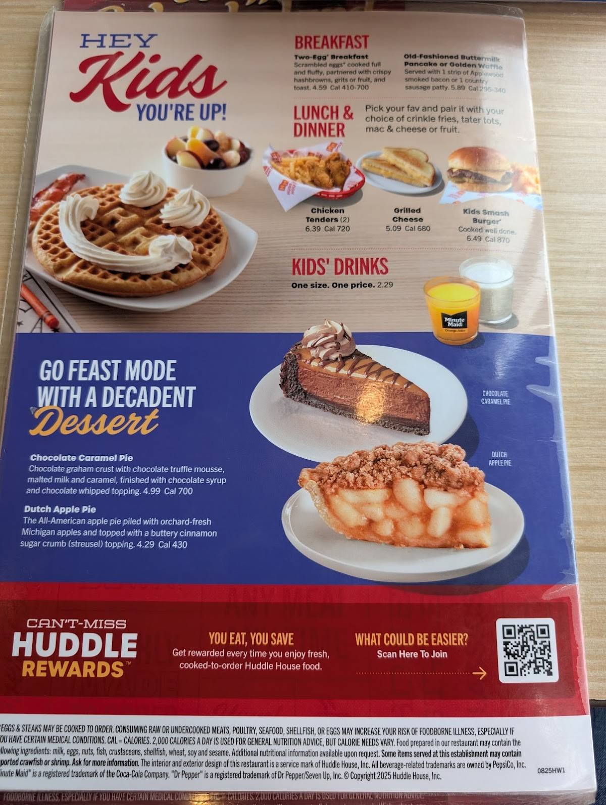 Huddle House меню