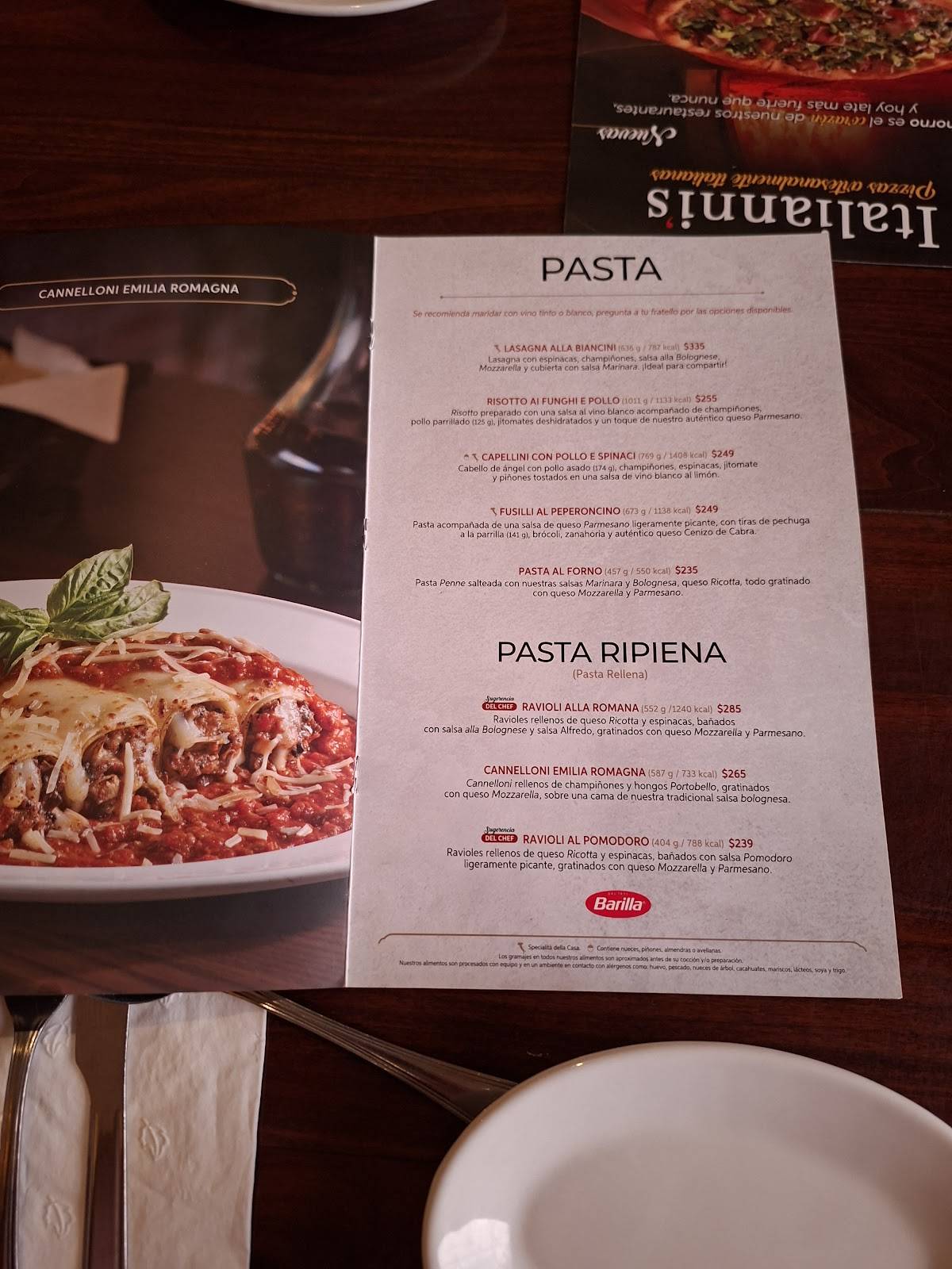Italianni's Aguascalientes меню