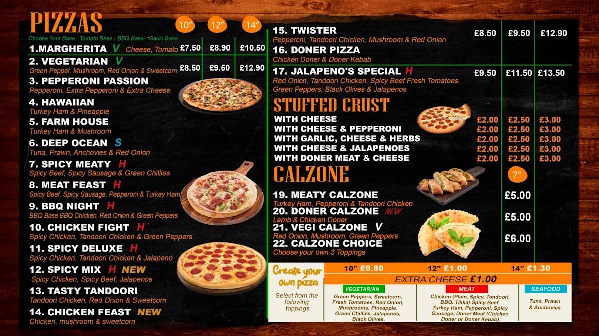 Jalapeno's Pizza And Grill меню