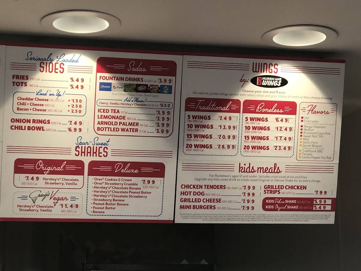 Johnny Rockets меню