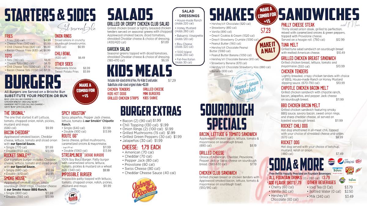Johnny Rockets меню