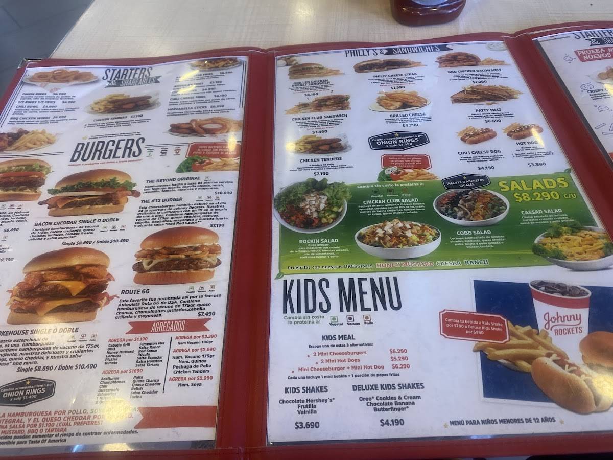 Johnny Rockets меню