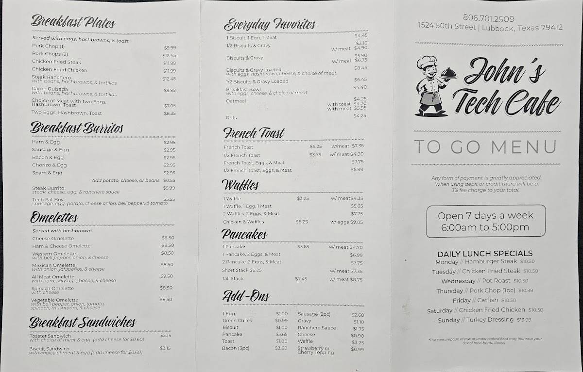 John's Tech Cafe меню