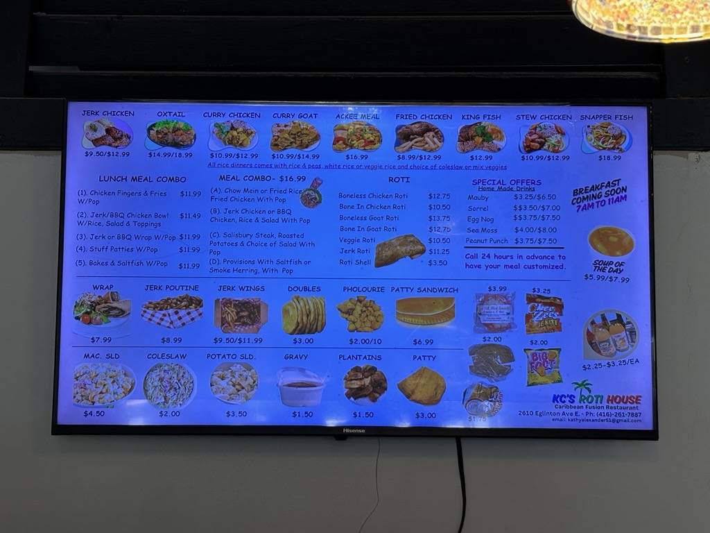 KC’S roti House меню