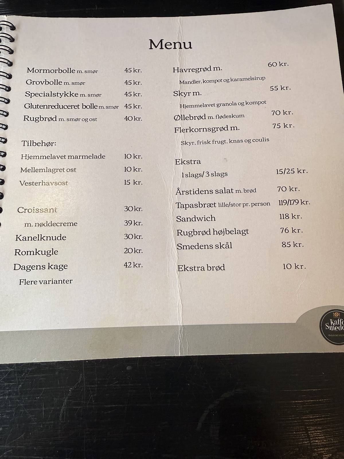 Kaffesmeden меню