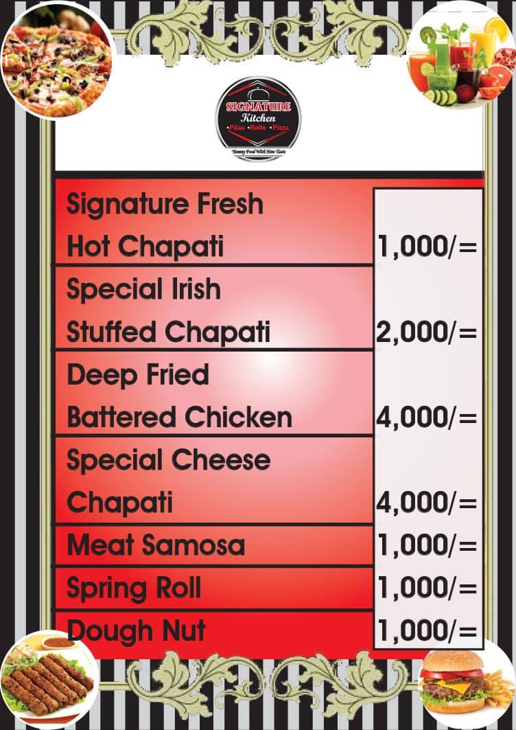 Signature Kitchen меню