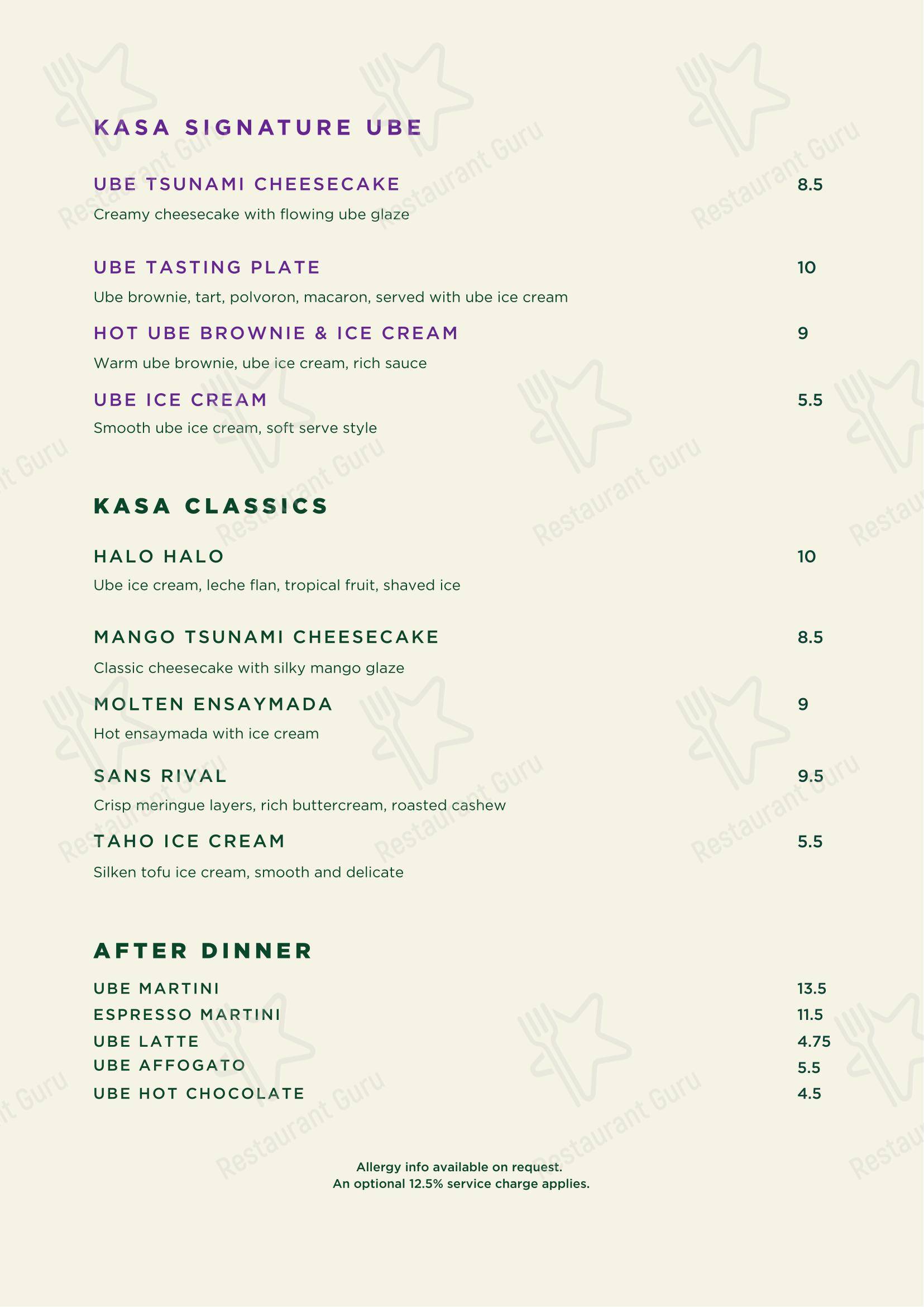 Wine Menu ресторана Kasa and Kin
