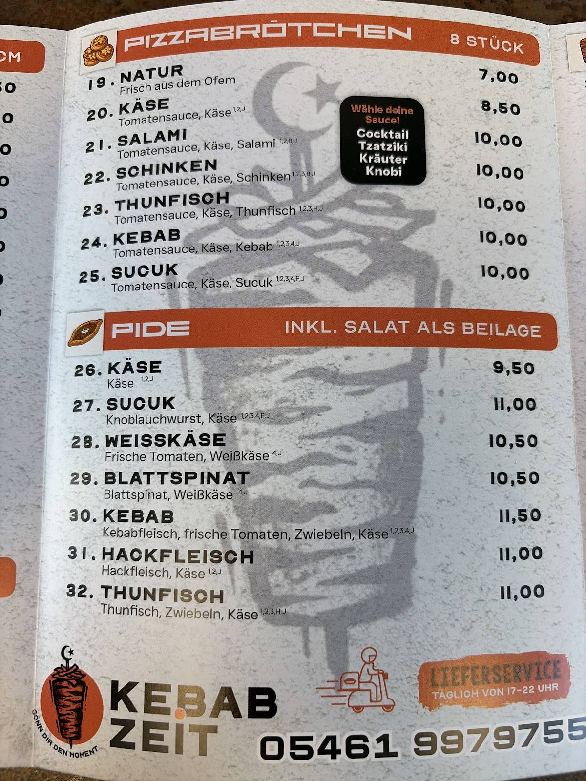 KebabZeit меню