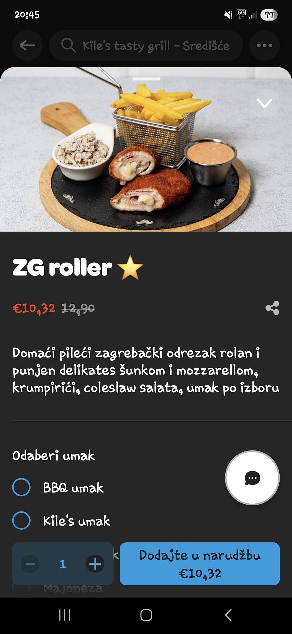 Kile's Tasty Grill Središće меню