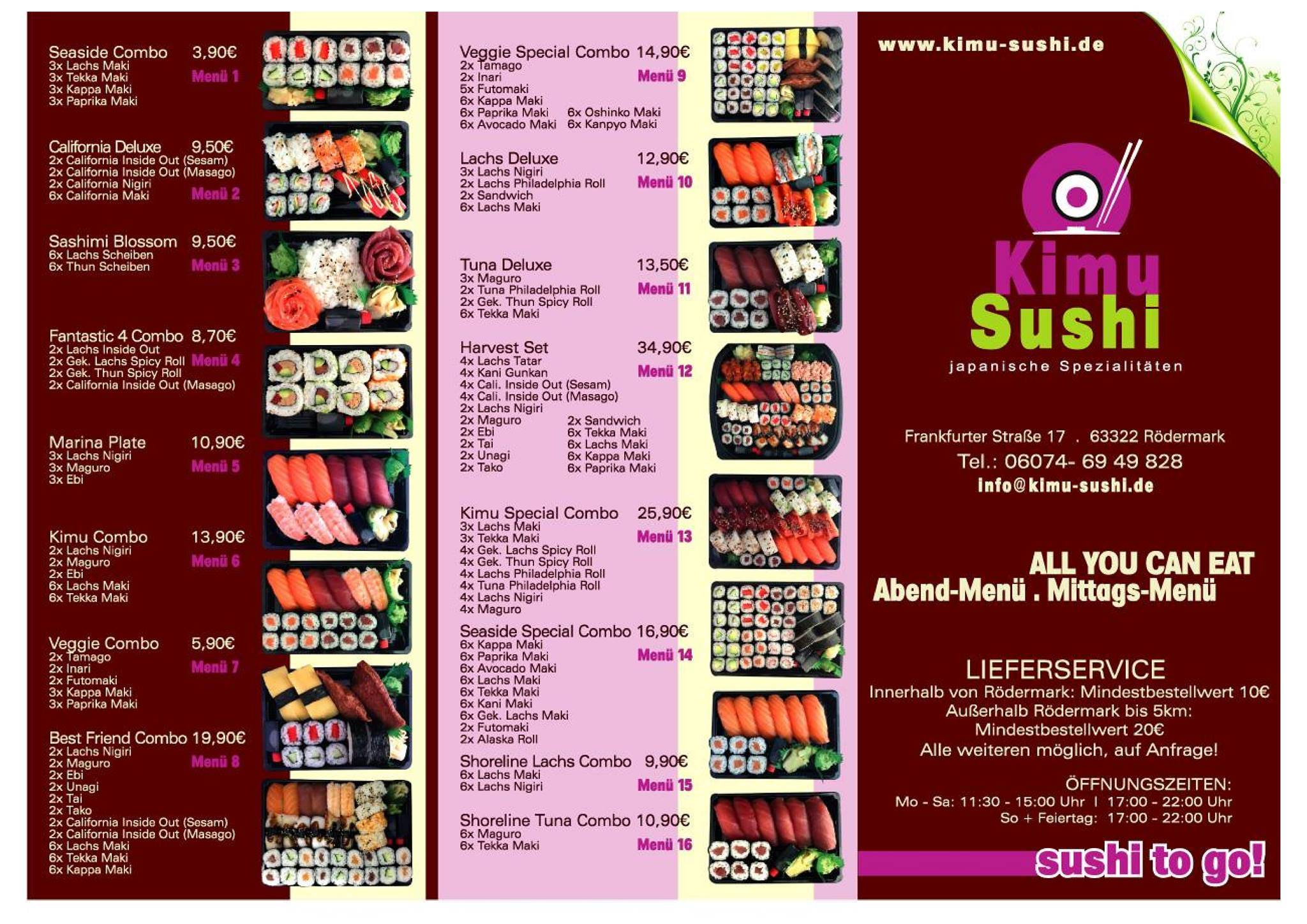 Kimu Sushi Rödermark(Ober-Roden) меню