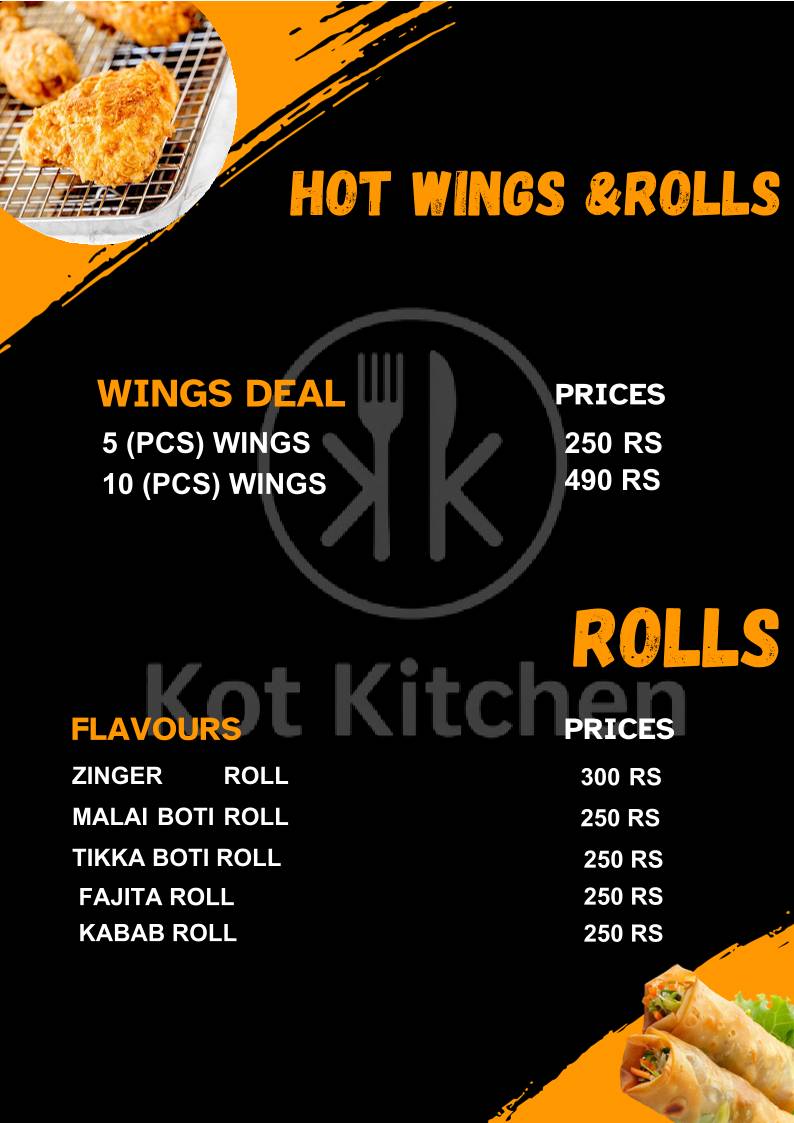 Kot kitchen меню
