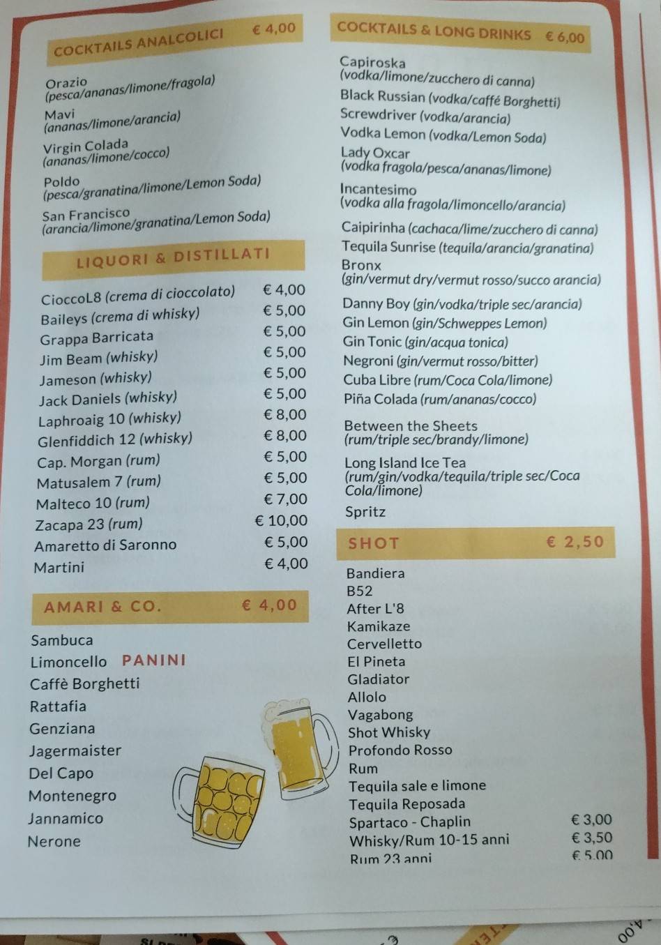 L'8 Pub меню