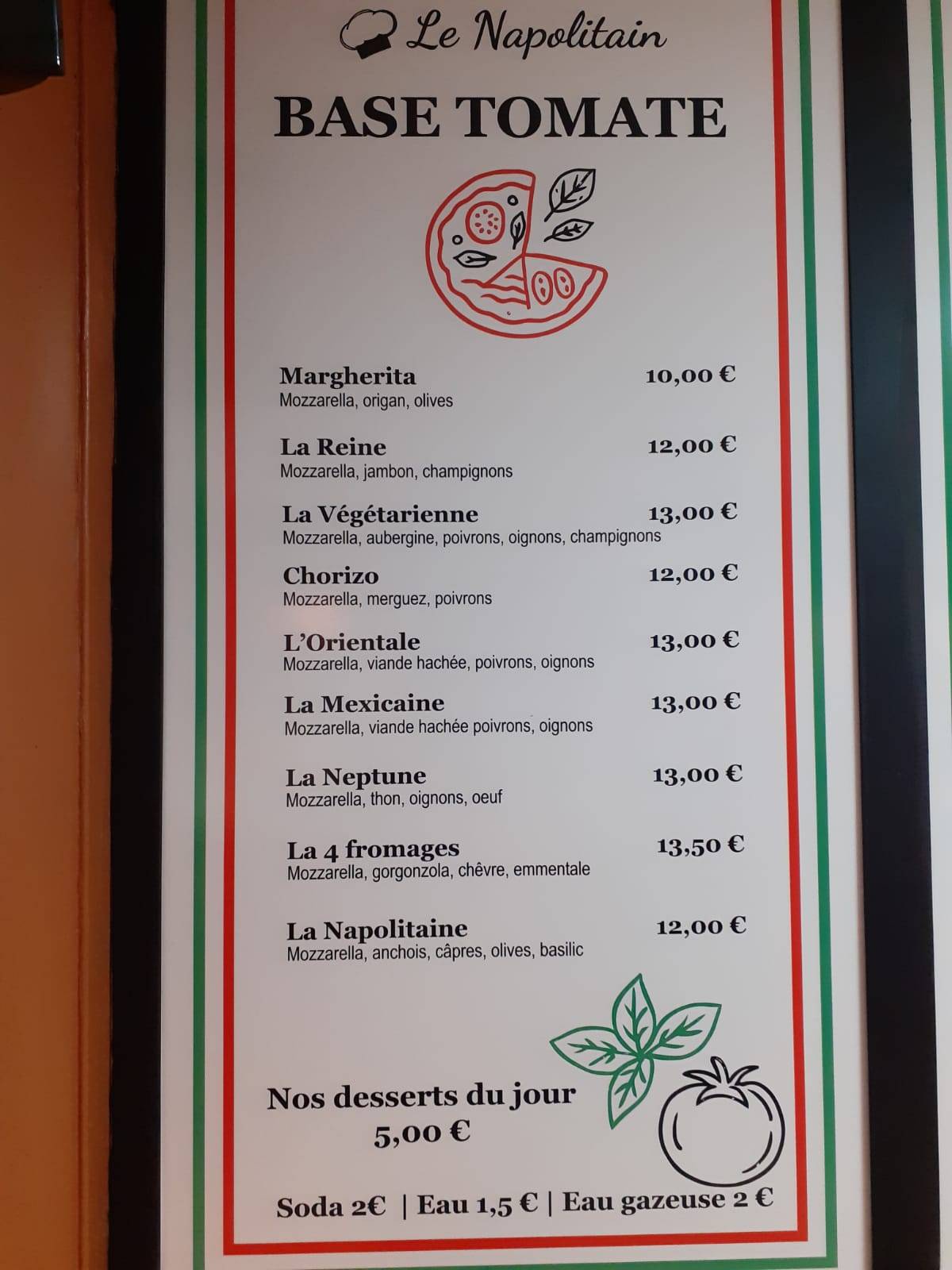 LE NAPOLITAIN меню