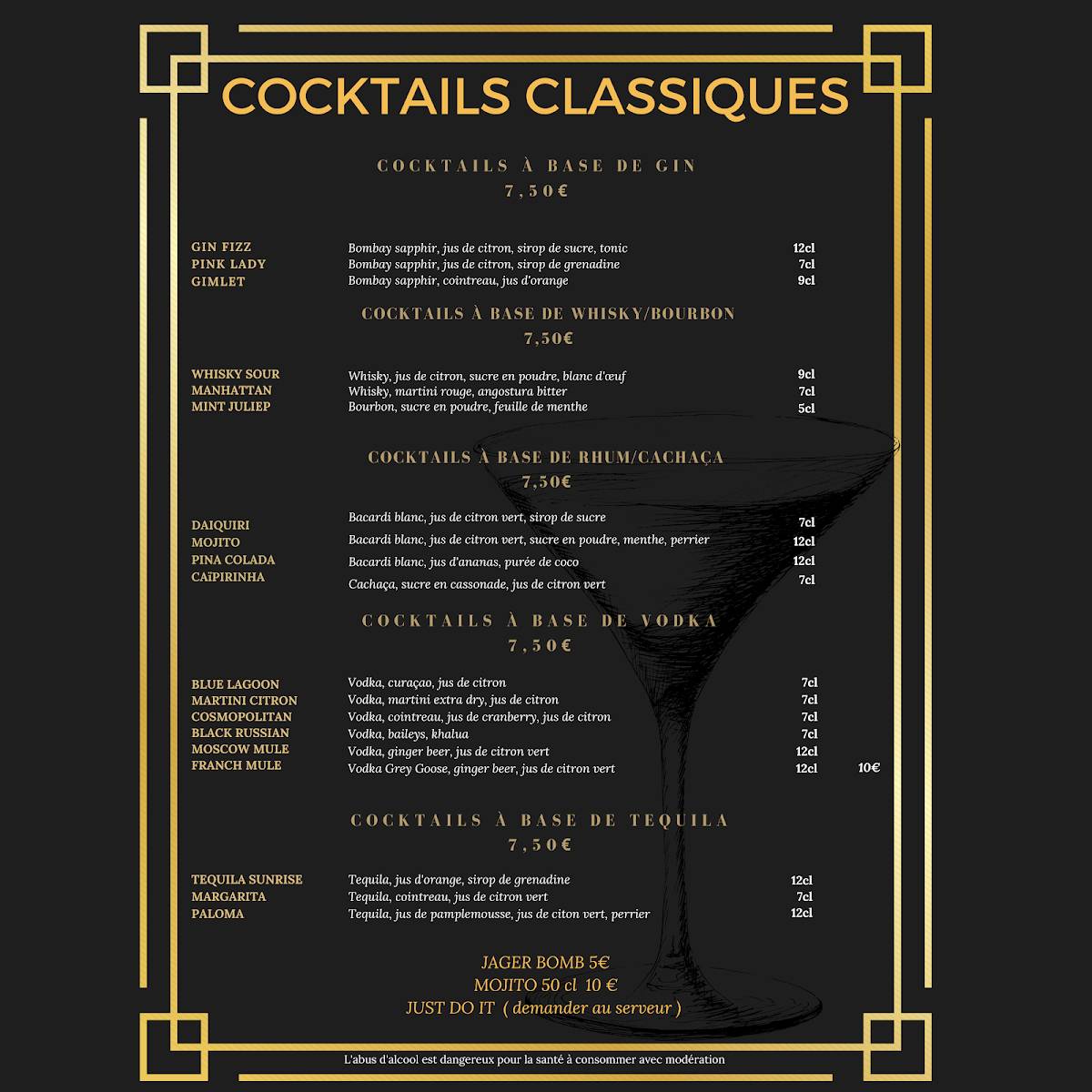 L'ESTAMINET BIERES & COCKTAILS меню