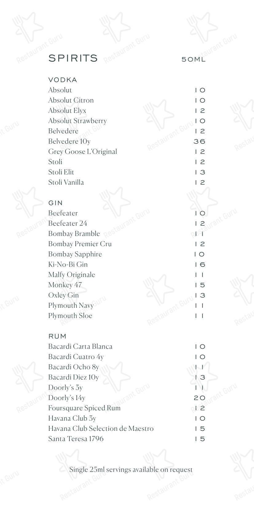 Меню ресторана LEYDI - Takeaway Menu