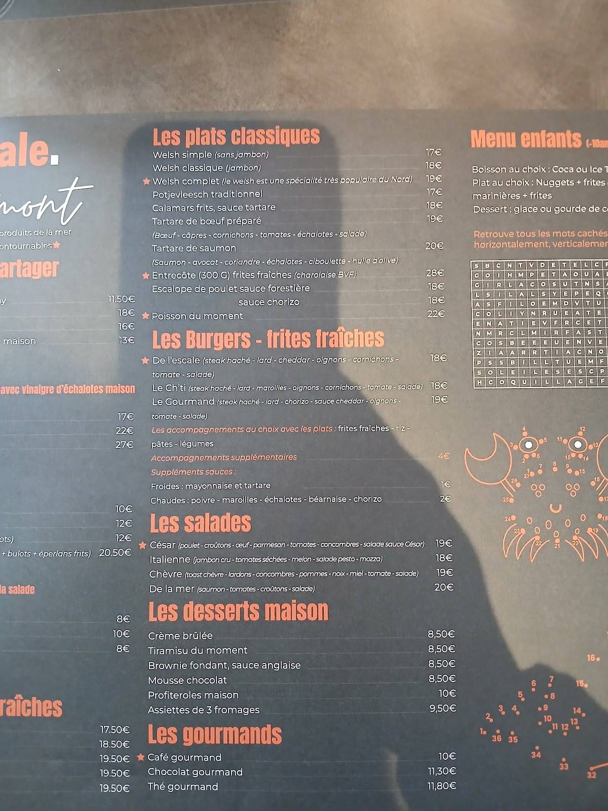 L'Escale меню