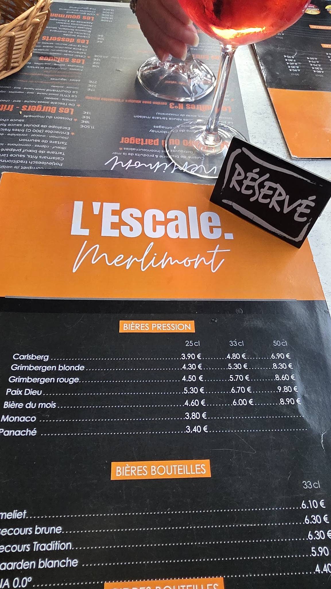 L'Escale меню
