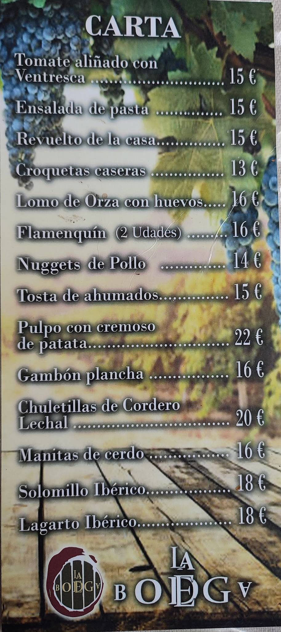 La Bodega Rus меню