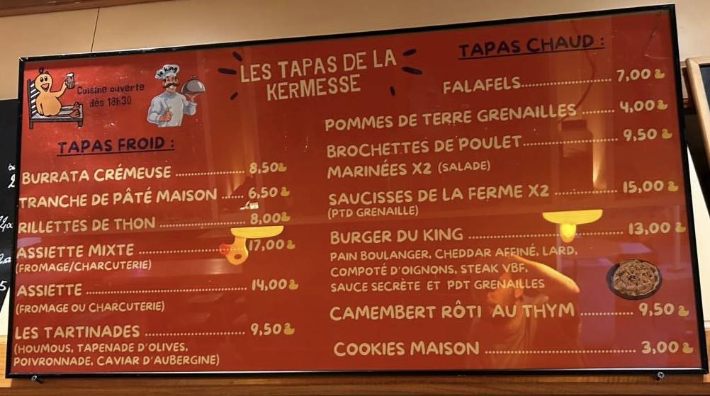 La Kermesse меню