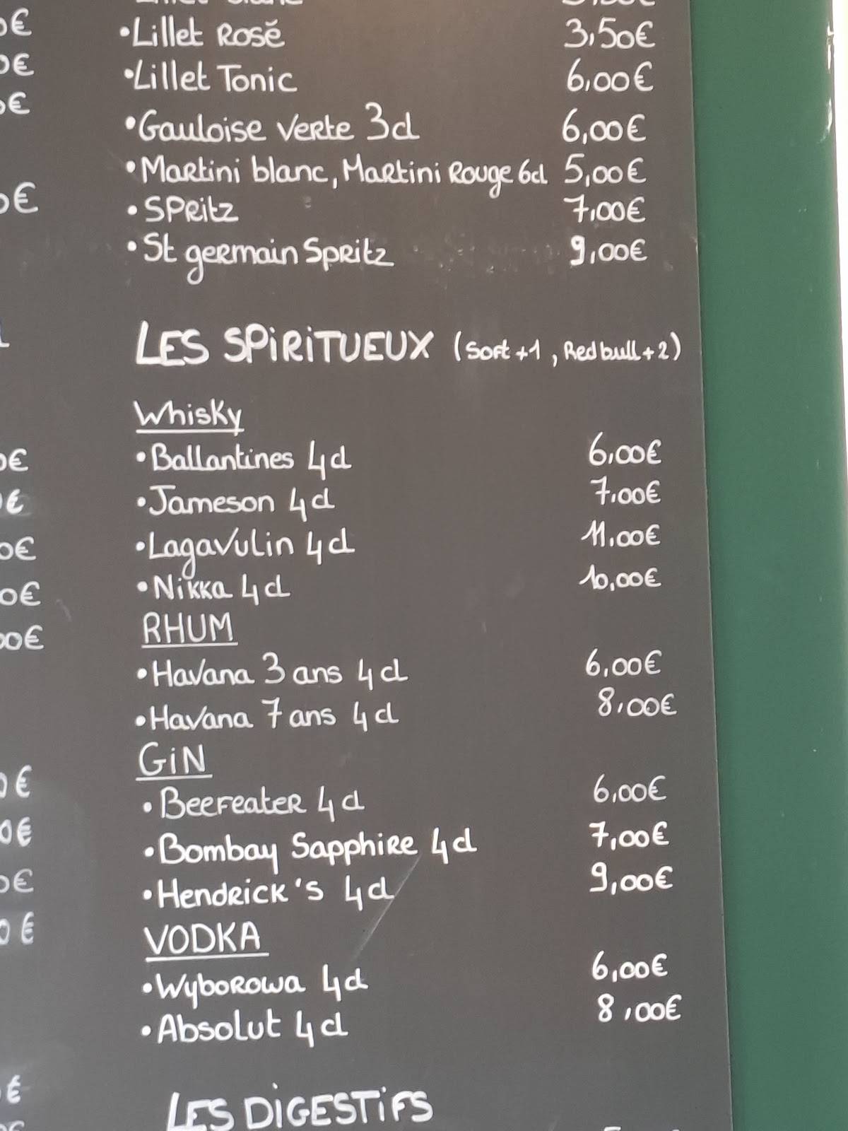 Le Fief меню