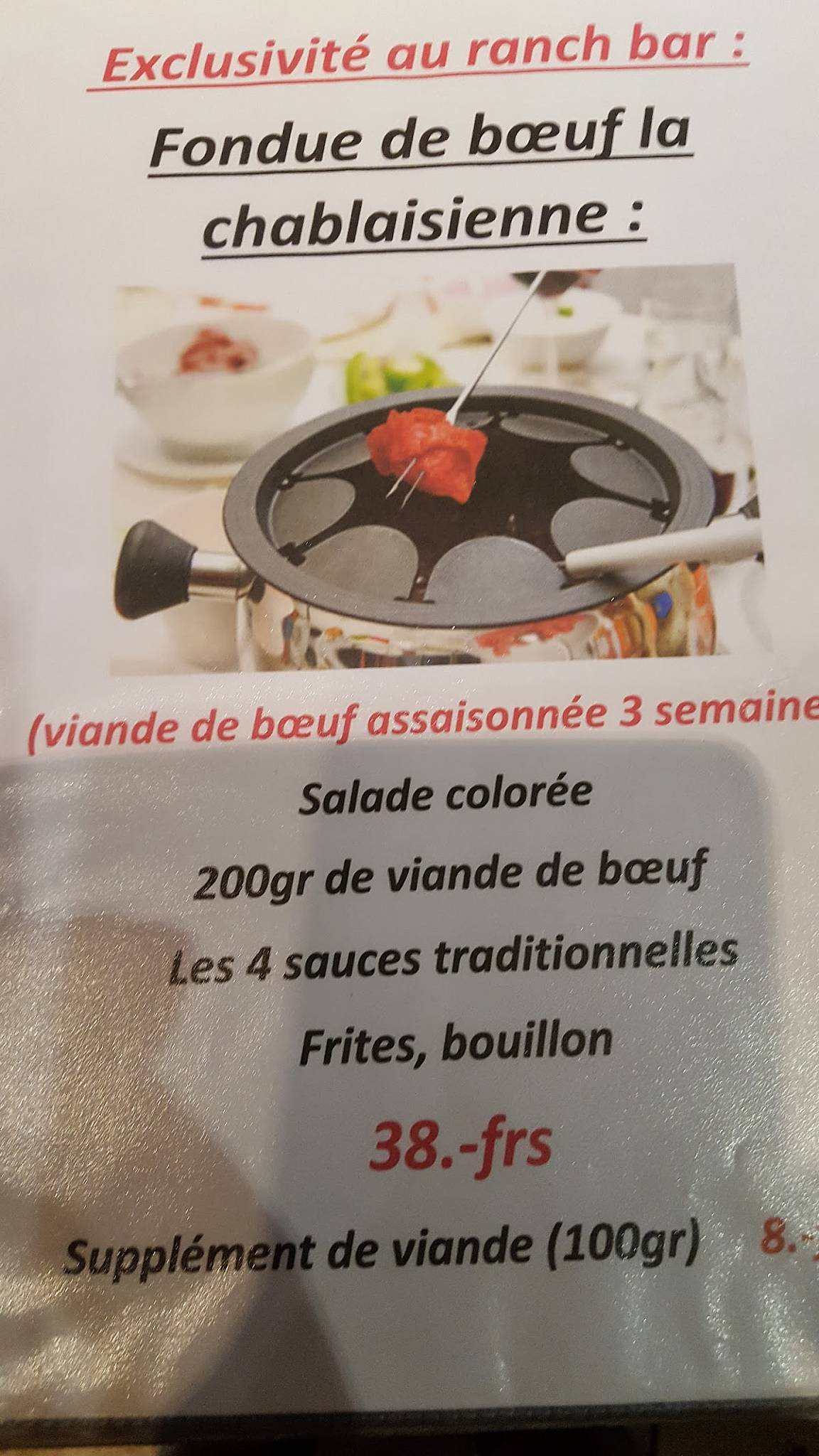 Le Ranch меню