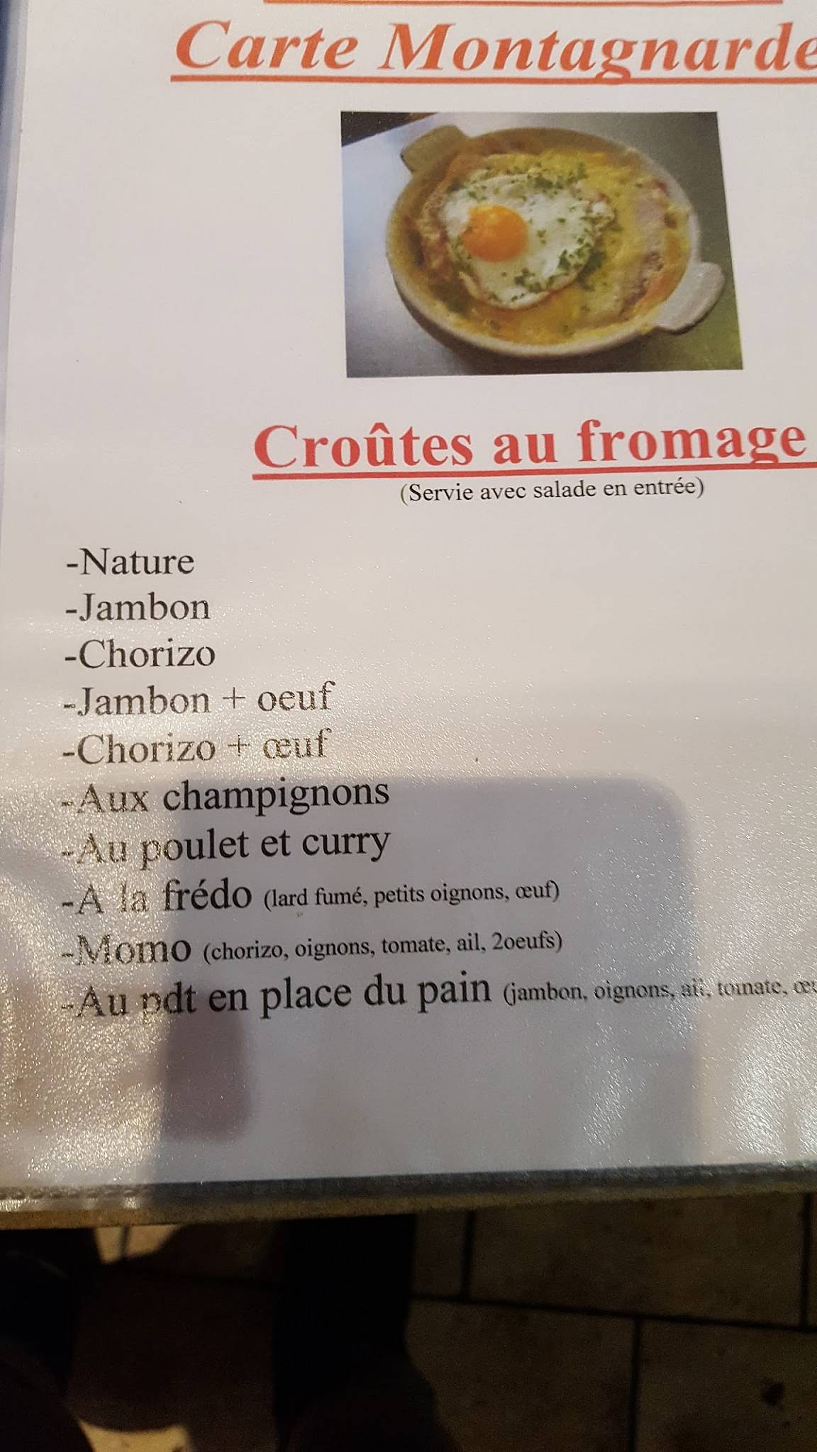 Le Ranch меню