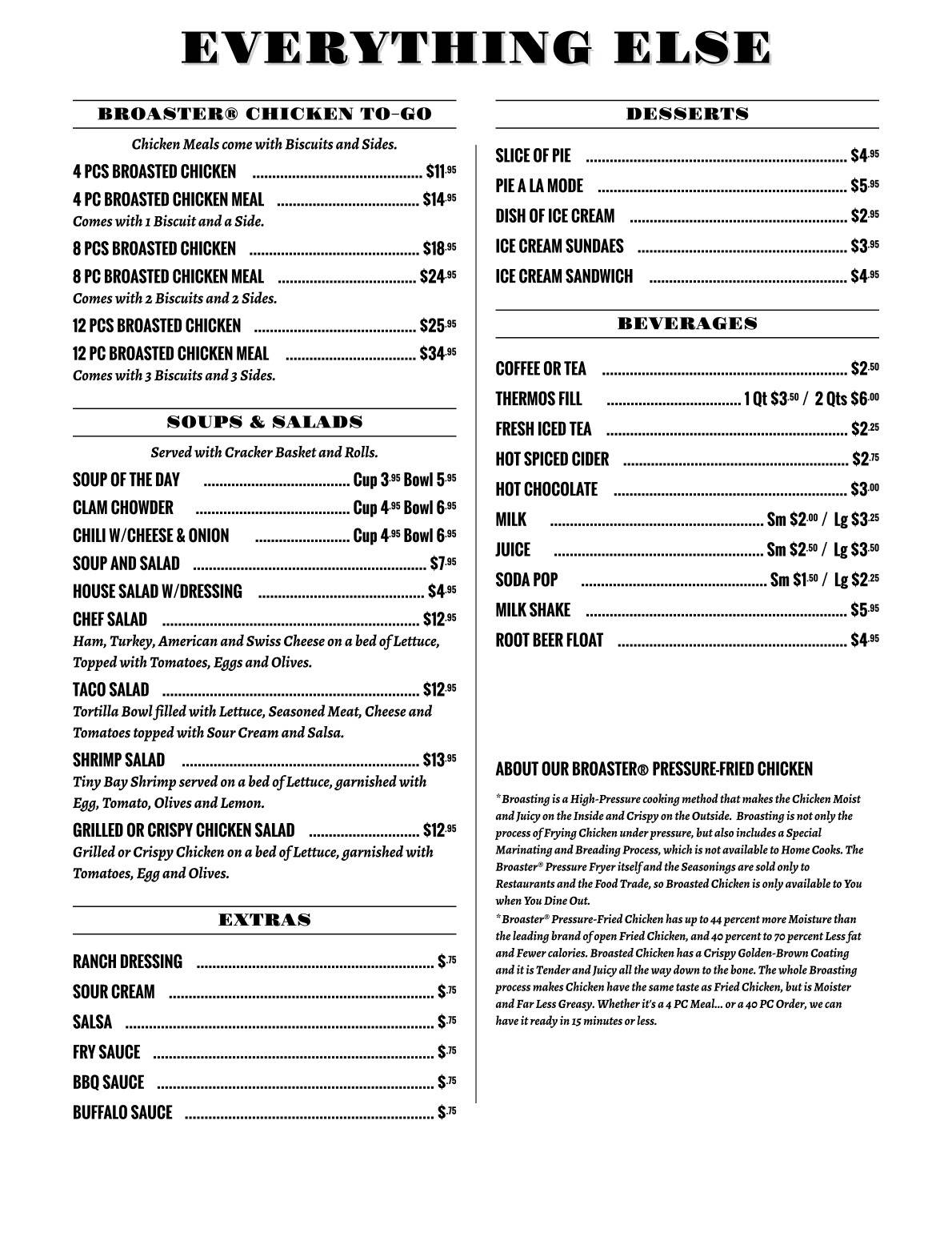 Leona's Restaurant меню