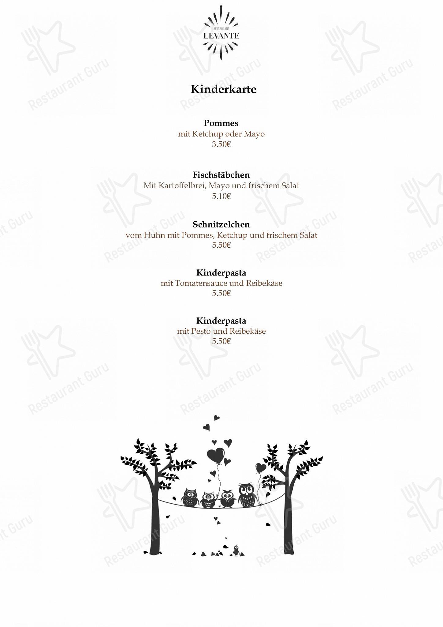 Restaurant Levante в Раквице - Коктейльная карта