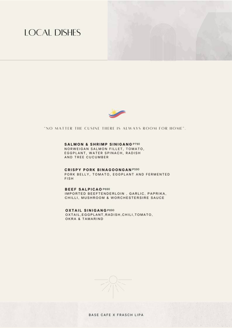 Base Cafe Steakhouse + Bar меню