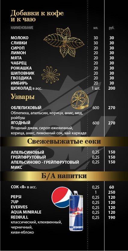 SV меню