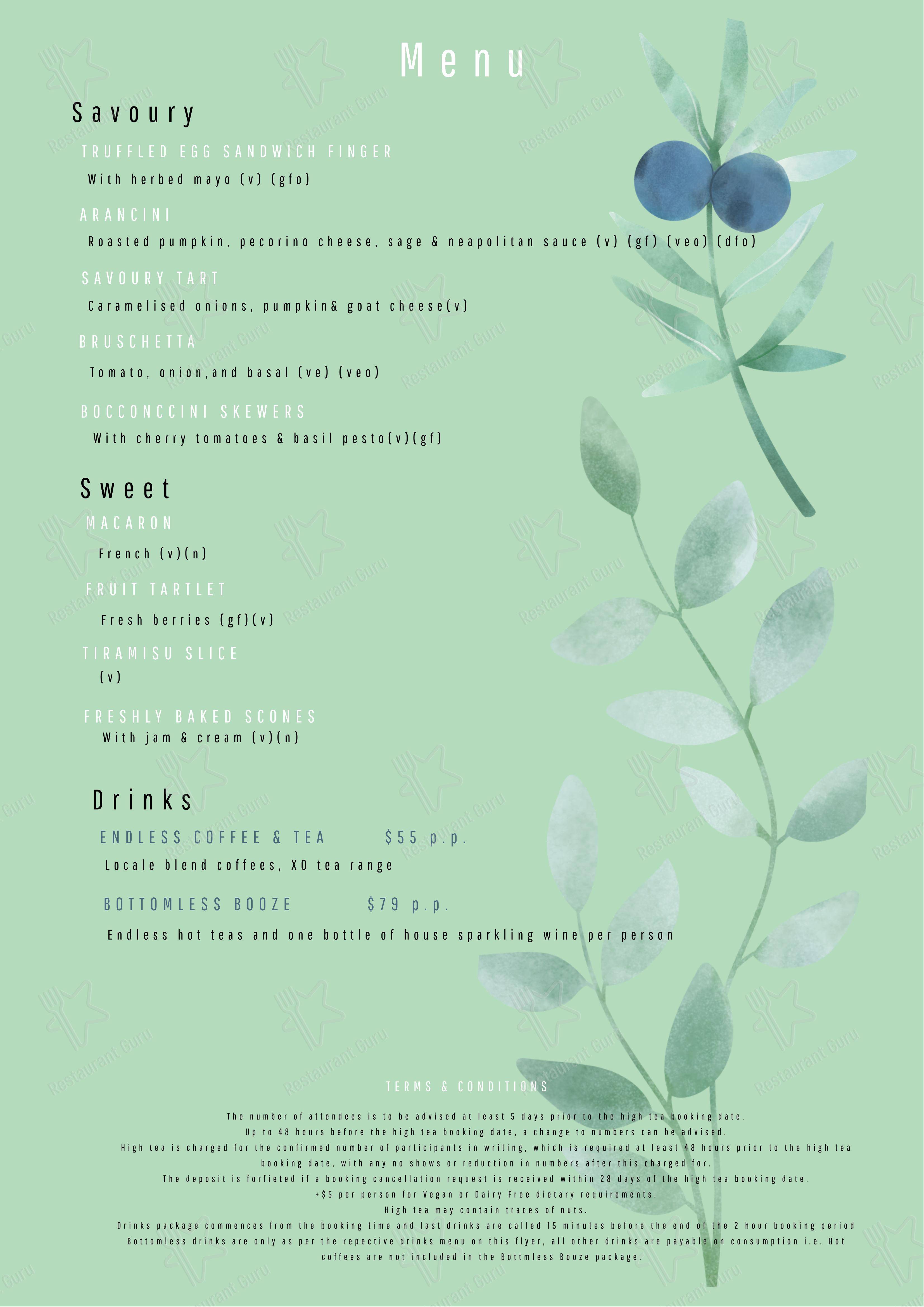 Меню паба и бара Little Way - Breakfast Menu