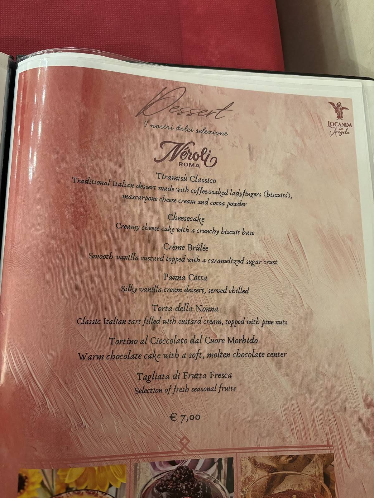 Locanda dell'Angelo Ristorante Pizzeria Braceria меню