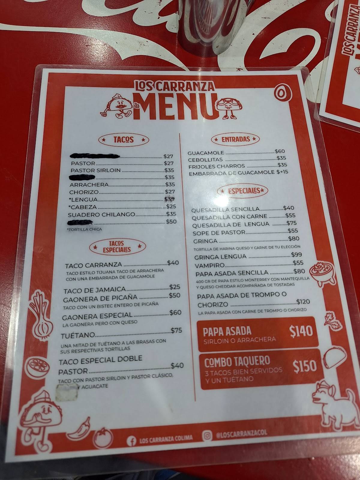 Los Carranza меню