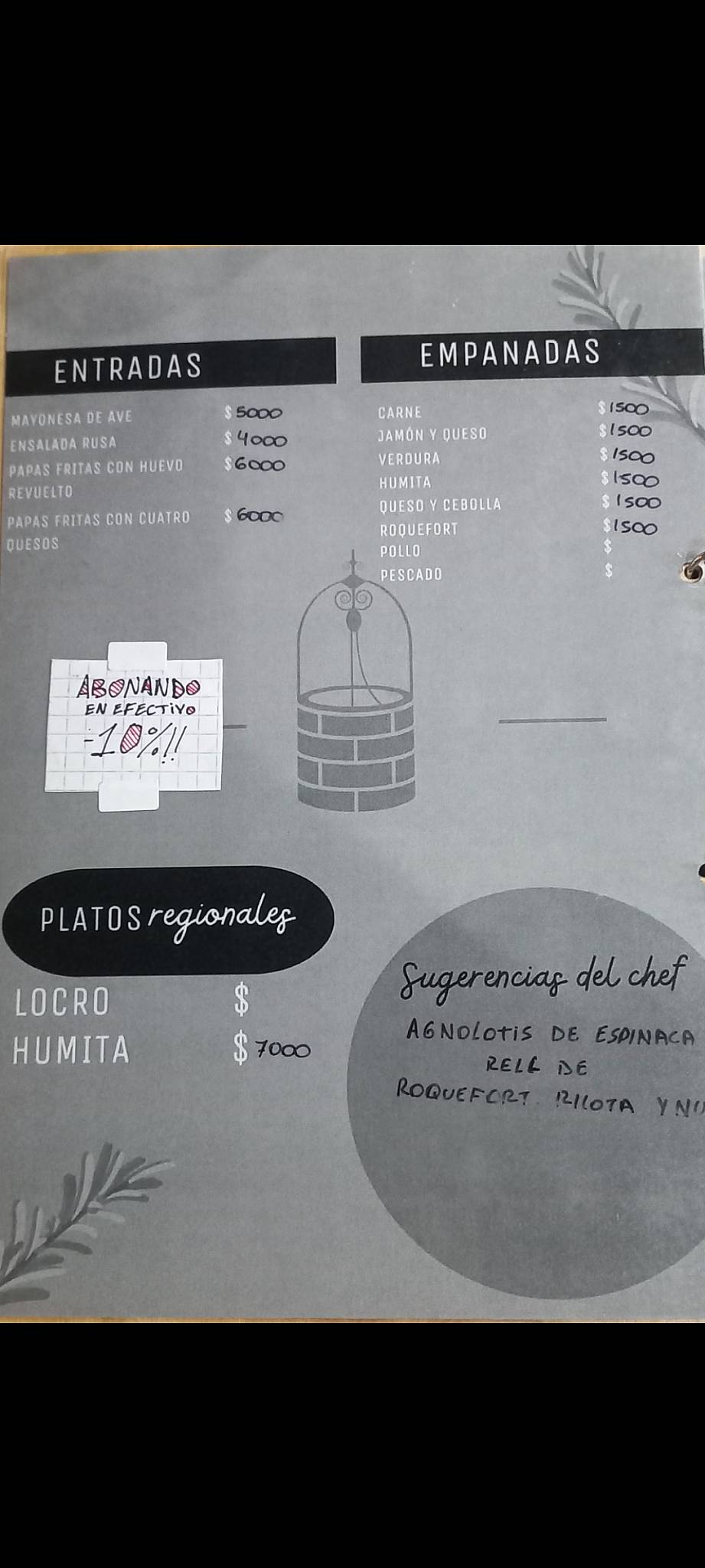 Los Pinos меню